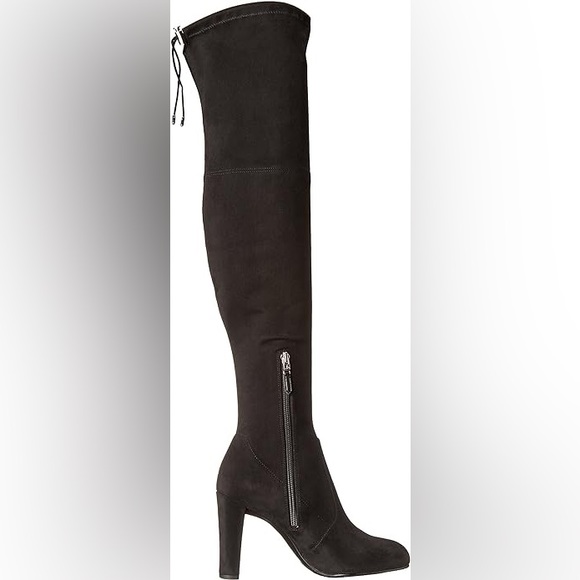 Sam Edelman Kent Suede Over the Knee Heeled Boots Black 8.5 - Picture 2 of 5
